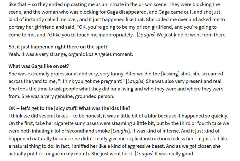 Screenshot from Out Interview