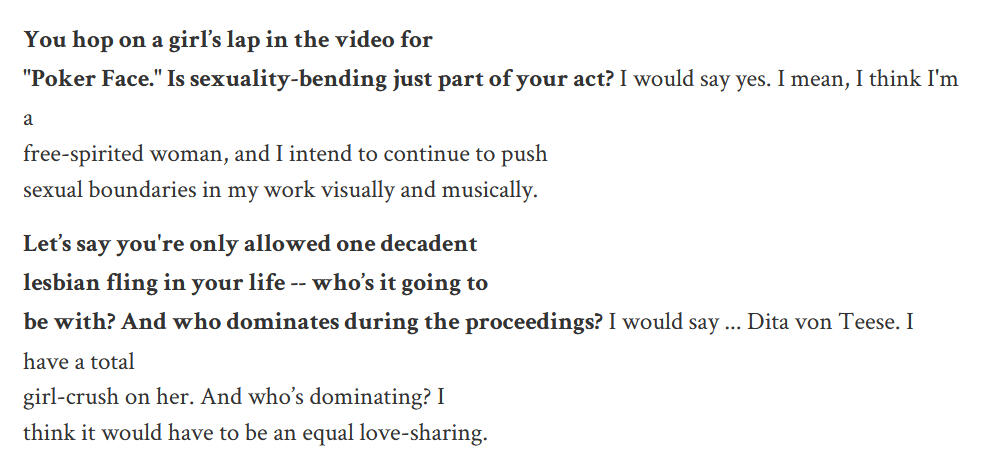 Screenshot of The Advocate interview