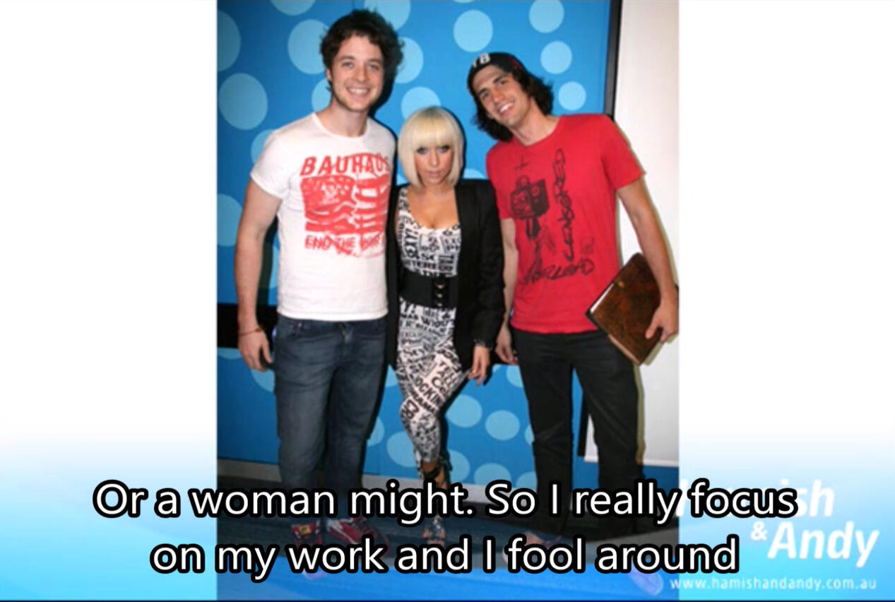 Screencap of Hamish and Andy video